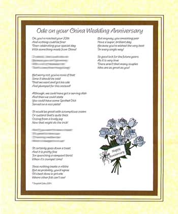 Ode on Your China Wedding Anniversary