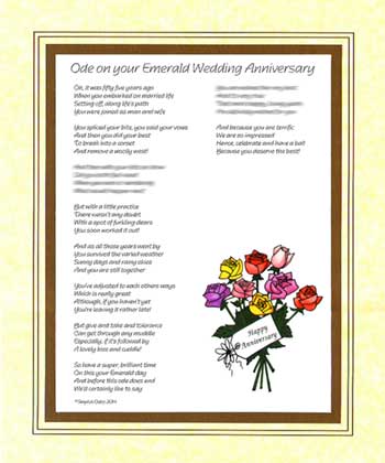 Ode on Your Emerald Wedding Anniversary