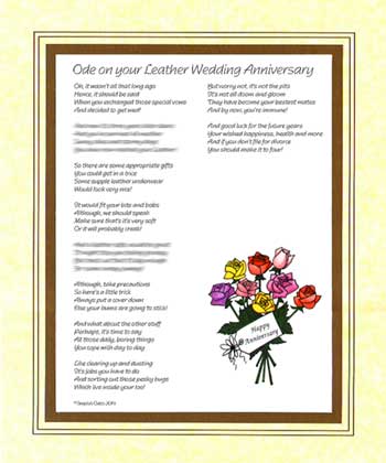 Ode on Your Leather Wedding Anniversary