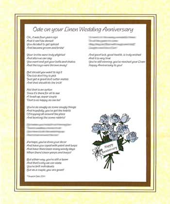 Ode on Your Linen Wedding Anniversary