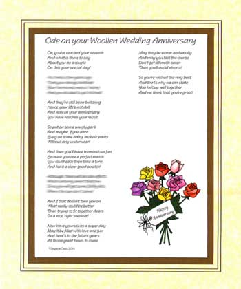 Ode on Your Wool Wedding Anniversary