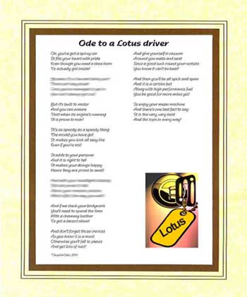 Ode to a Lotus Driver
