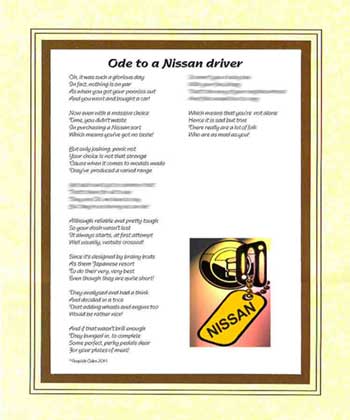 Ode to a Nissan Driver