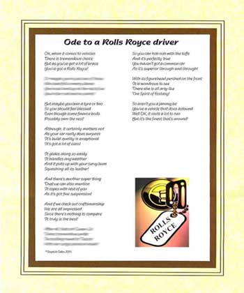 Ode to a Rolls Royce Driver