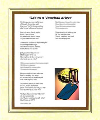 Ode to a Vauxhall Driver