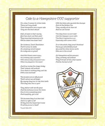 Ode to a Hampshire Cricket Supporter