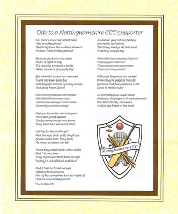 Ode to a Nottinghamshire Cricket Supporter