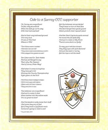 Ode to a Surrey Cricket Supporter