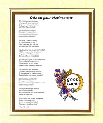 Ode on Your Retirement