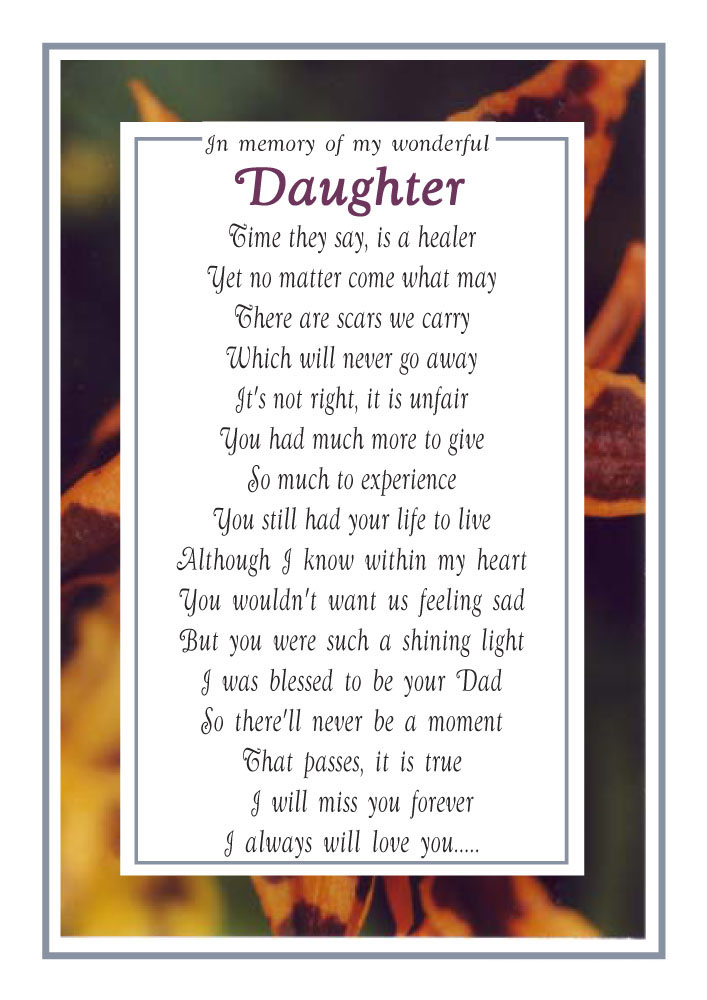 My Daughter - From a Dad - Memorial