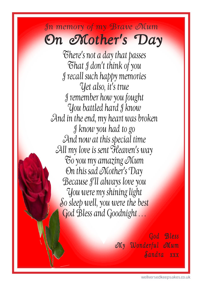 Mother's Day Memorial Poems