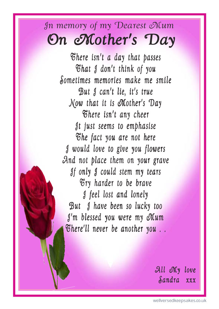 Mother's Day Memorial Poems